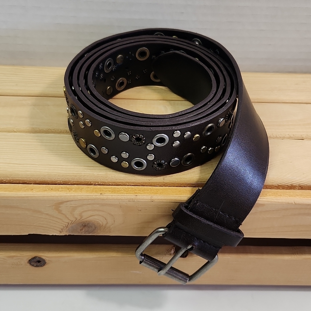 Brown Faux Leather Moto Belt (26)